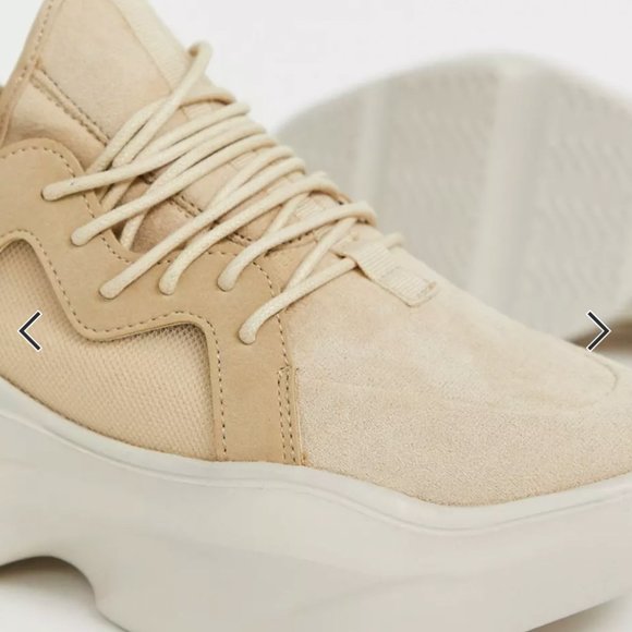 ASOS DESIGN Director chunky lace up sneakers in beige US size 8 - Picture 4 of 4